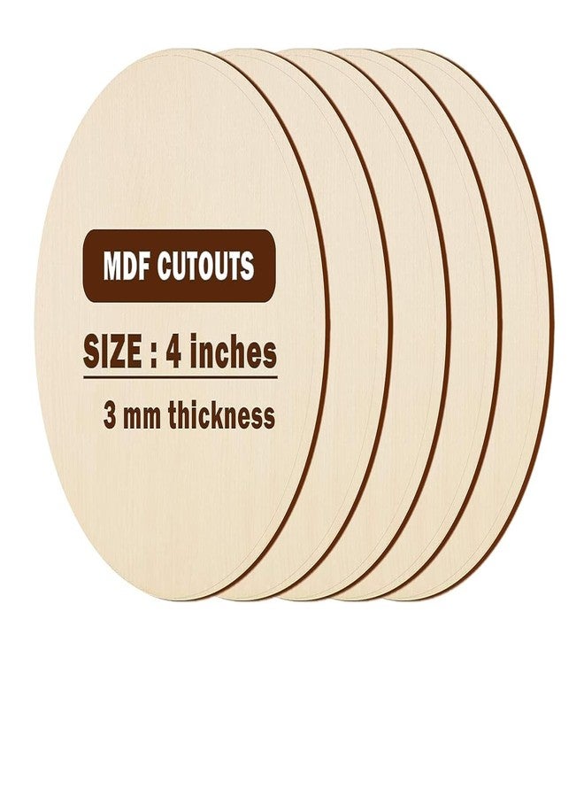 BerryBox 4 x 4 inch Round MDF Boards for Art and Craft, Wood Round MDF Sheets for Craft Work, DIY MDF Cutouts 3mm Thickness (12) - Image 1